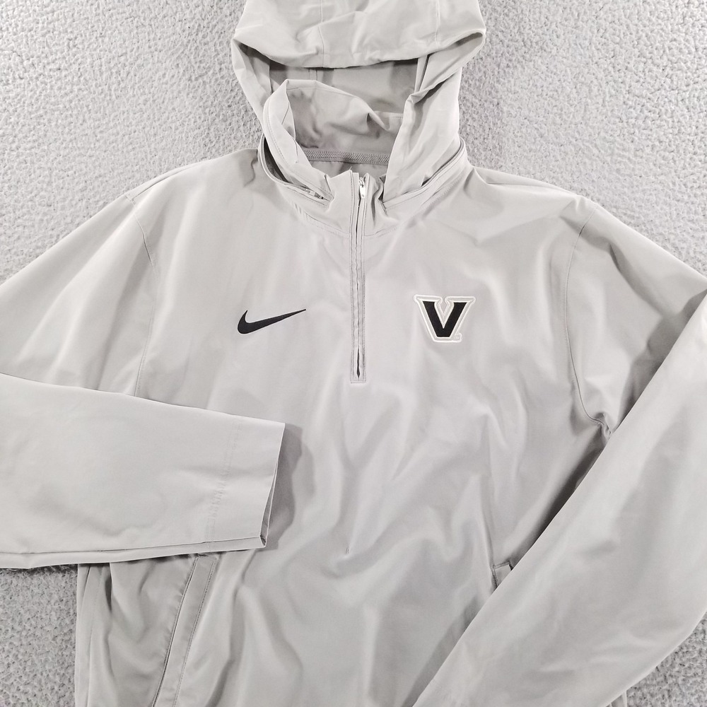 Vanderbilt Commodores Nike Jacket Medium Gray Coach Performance Hooded Pullover